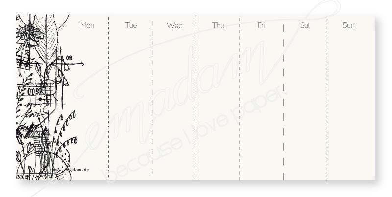 Notepad - Weekly layout with vintage pattern