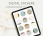 Preview: Digital Stickers Pack, 12 Stickers with gold edge and shadow, individuel PNGs, compatible with GoodNotes and other apps, printable