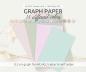 Preview: Digitales Papier Set - Kariertes Papier in 15 Pastellfarben auf A4, A5, Letter, Half Letter