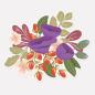 Preview: Clear sticker flower bouquet poppy purple