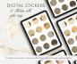 Preview: Digitales Sticker Set - 12 Sticker in Erdtönen mit Goldkante, PNG Dateien, kompatibel mit GoodNotes und Co., Printable