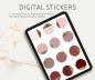 Preview: Digitales Sticker Set - 12 Sticker in Rottönen mit Goldkante, PNG Dateien, kompatibel mit GoodNotes und Co., Printable