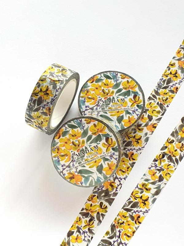 Washi Tape - Lemon flowers