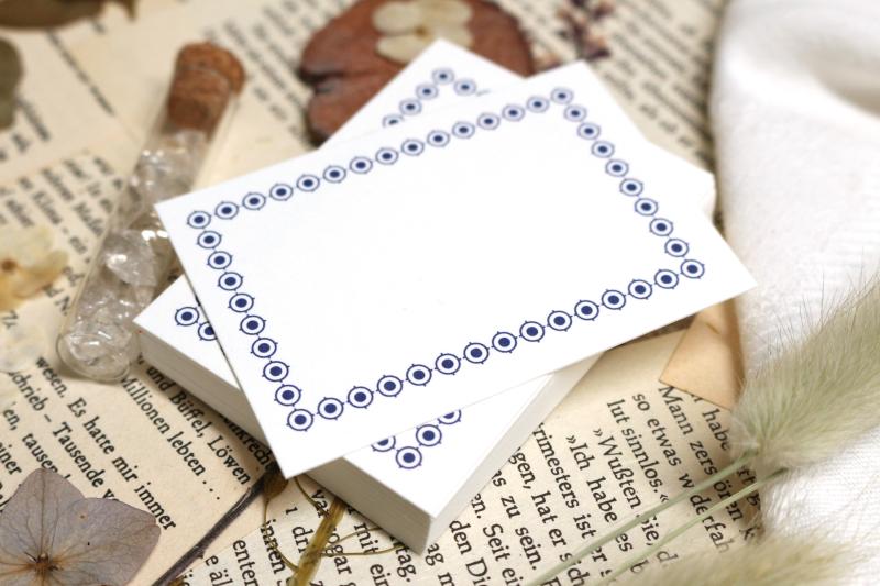 Notescards - Vintage border "crosshairs", 25 pieces