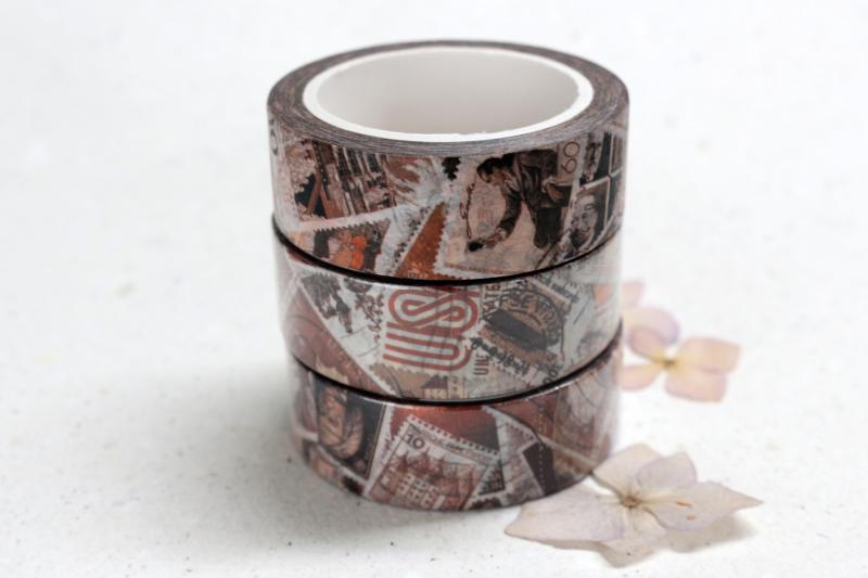 Washi Tape - Sepia stamps