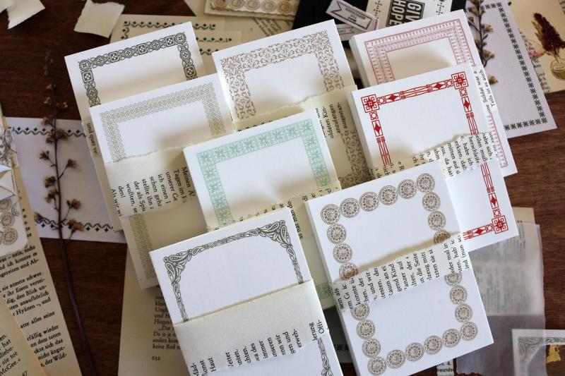 Notecards - Vintage-set, various colors, 250 pieces