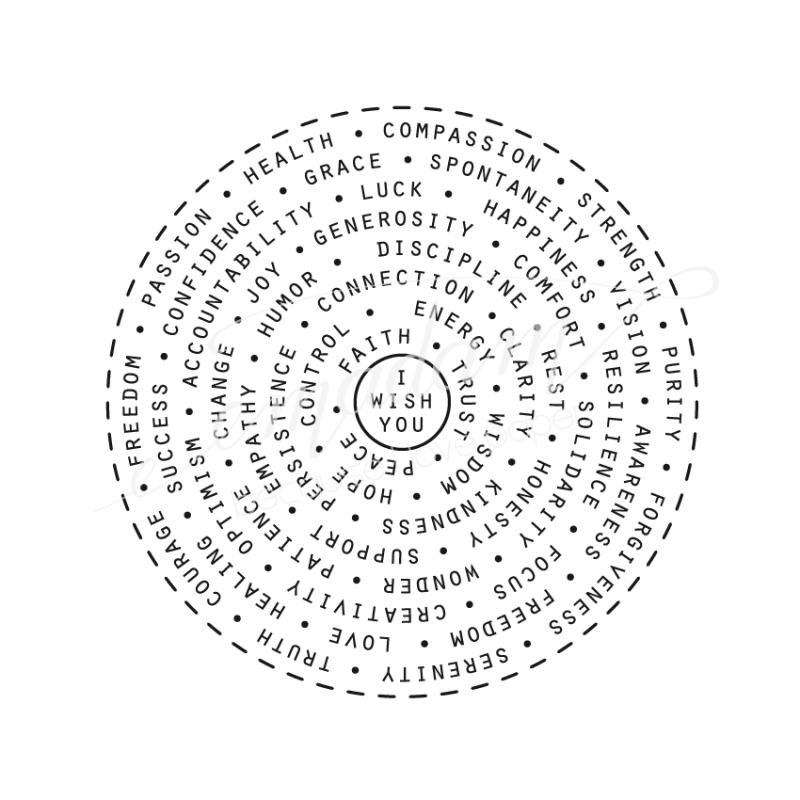Rubber stamp - Wishes circle