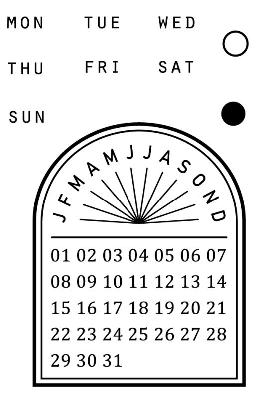 clear stamp set ewiger kalender als sunrise edition für planer und journals. kann als kalender oder habit tracker benutzt werden ud passt in jedes journal