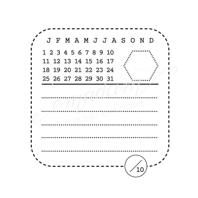 Rubber stamp - Calendar, easy log
