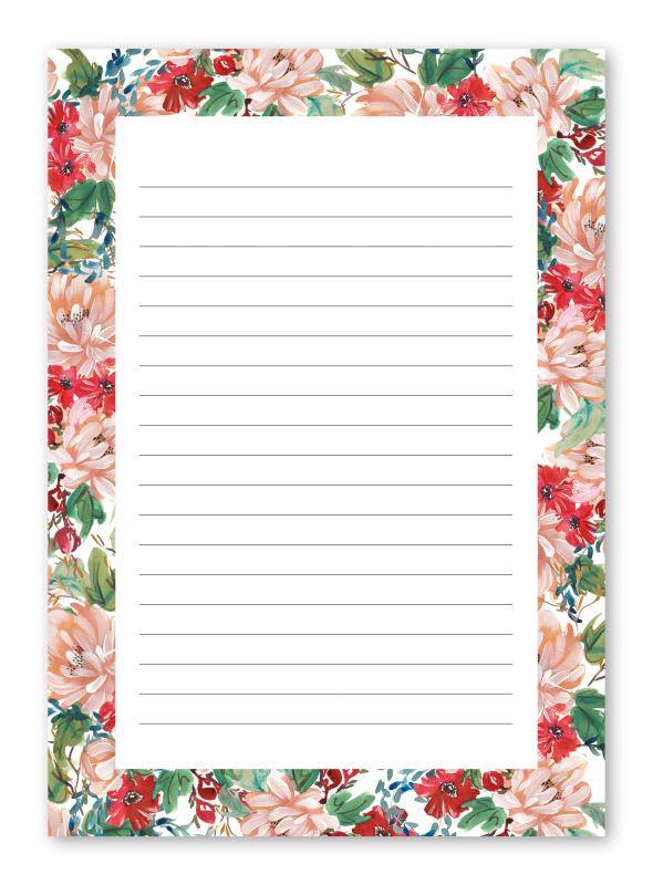 Notepad - Ruled, A5, Summer Floral