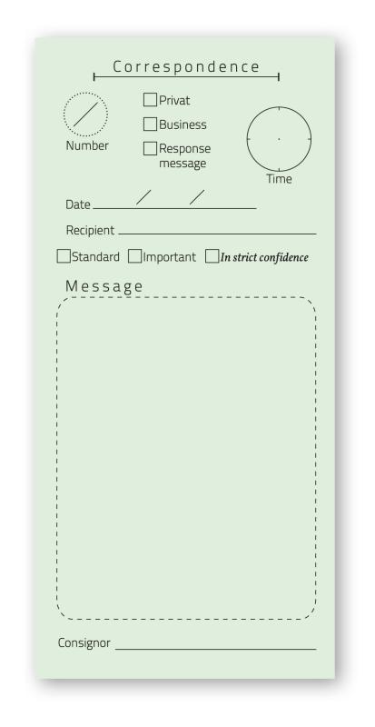 Notepad - Correspondence, pastel-green