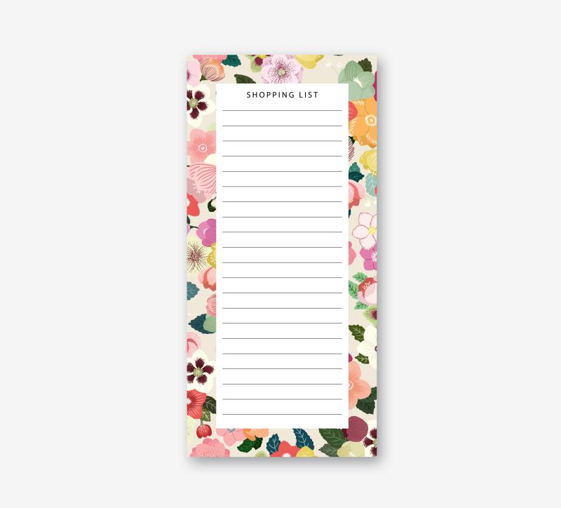 notizblock einkaufsliste shopping liste din lang poppy love rot schwarz