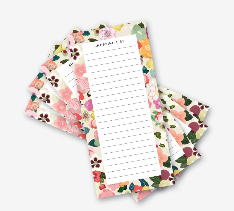 Notizblock - Shopping Liste, Einkaufsliste, Hellebores
