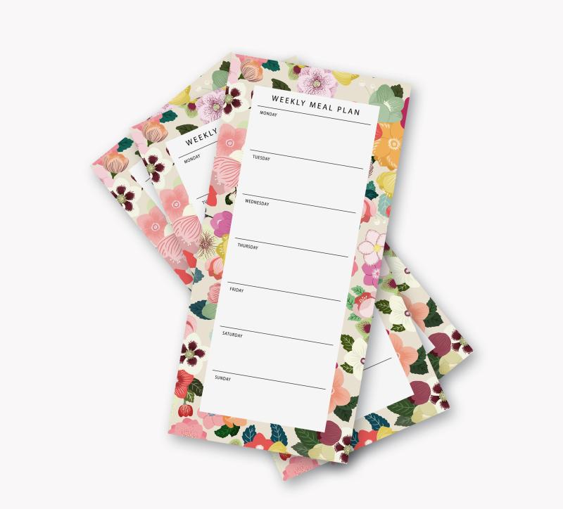 Notepad - Weekly meal planner, Hellebores