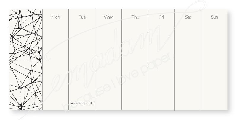 Notepad - Weekly layout with triangle pattern
