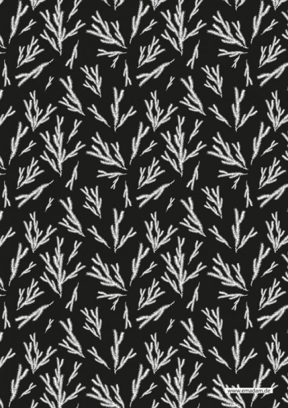 Pattern "Fir brunch black background"