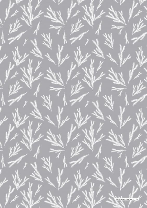 Pattern "Fir brunch grey background"