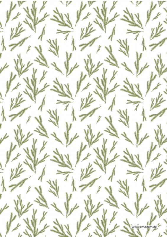 Pattern "Fir brunch moss green"