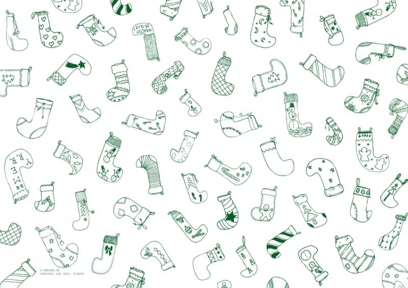 Pattern "Christmas stocking", green