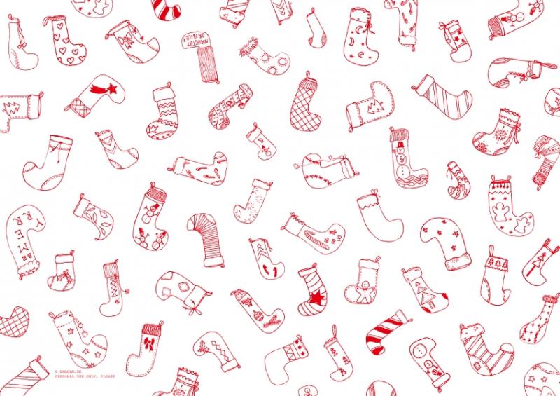 Pattern "Christmas stocking", red