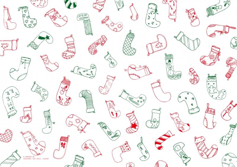 Pattern "Christmas stocking", red and green