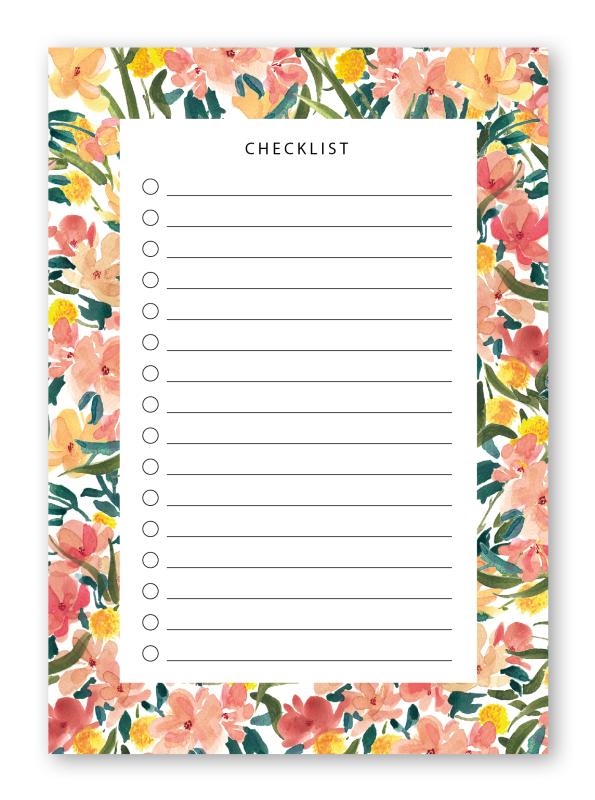 Notepad A6 Checklist, To do List, Summer paradise