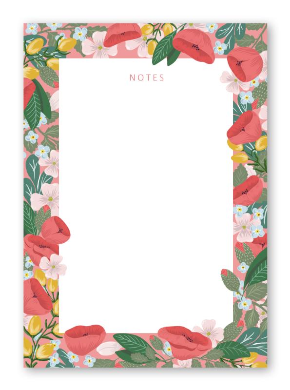 Notizblock A6 Memo Pad, Poppy Love Rosa