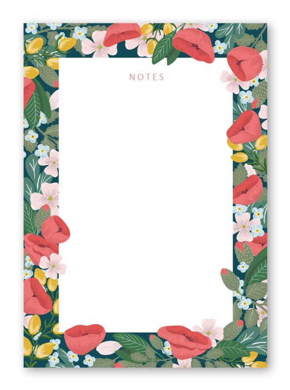 Notizblock A6 Memo Pad Poppy Love