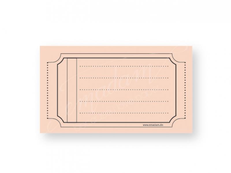 Notepad - Vintage-ticket, salmon