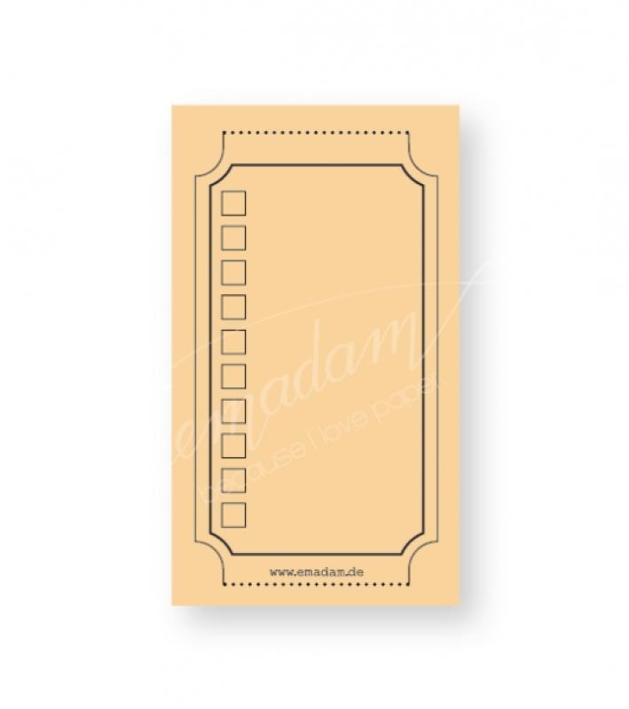 Notepad - Vintage-ticket, pastel-orange