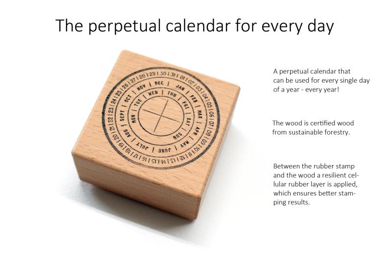 rubber stamp perpetual calendar info picture for every bujo and planner