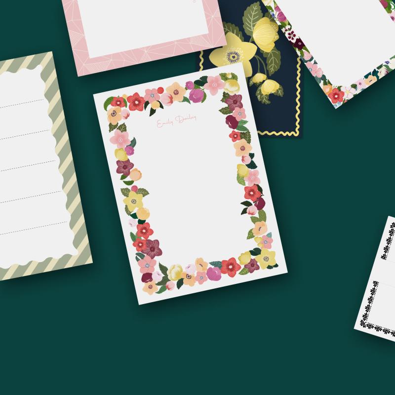 Preview: Personalisierter Notizblock A5, Hellebores