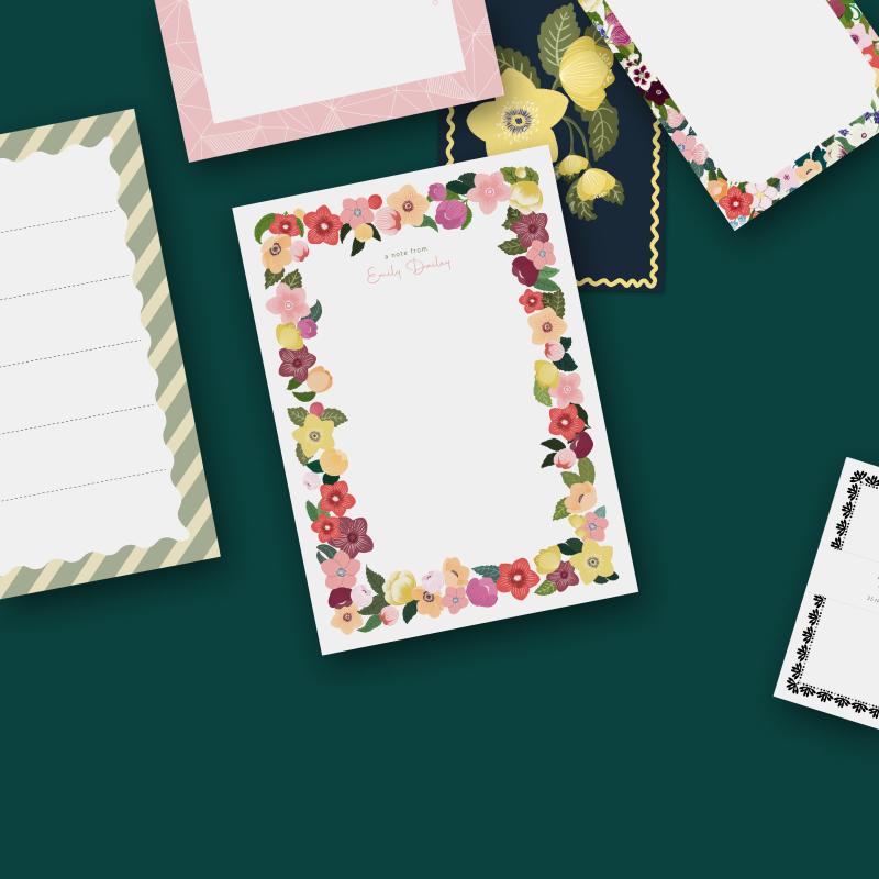 Preview: Personalisierter Notizblock A5, Hellebores