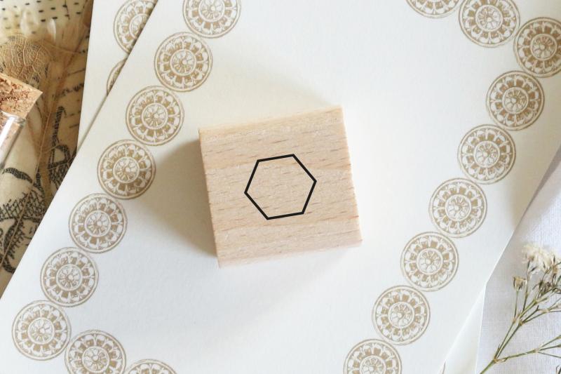 Rubber stamp - Hexagon outline, mini