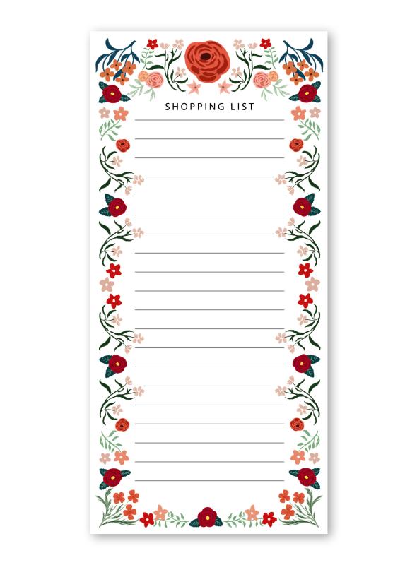 notizblock einkaufsliste shopping liste din lang folklore blumen