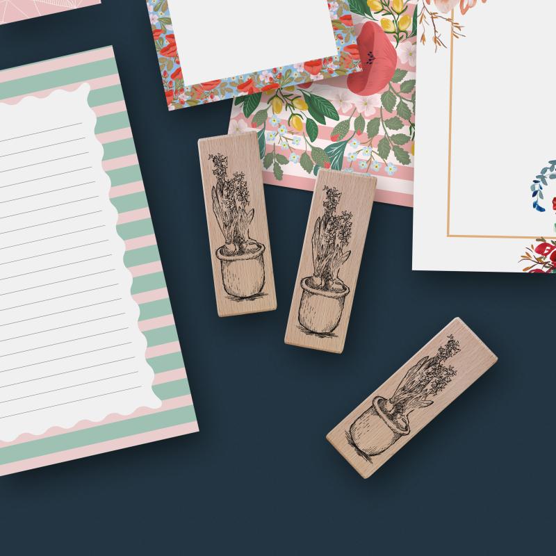 Preview: Rubber stamp - Hyacinth in pot