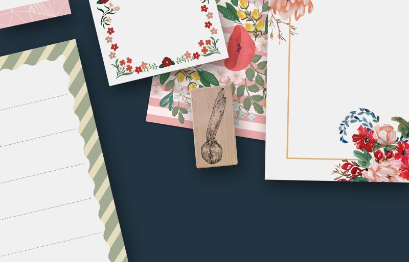 Preview: Rubber stamp - Hyacinth bulb with leaves