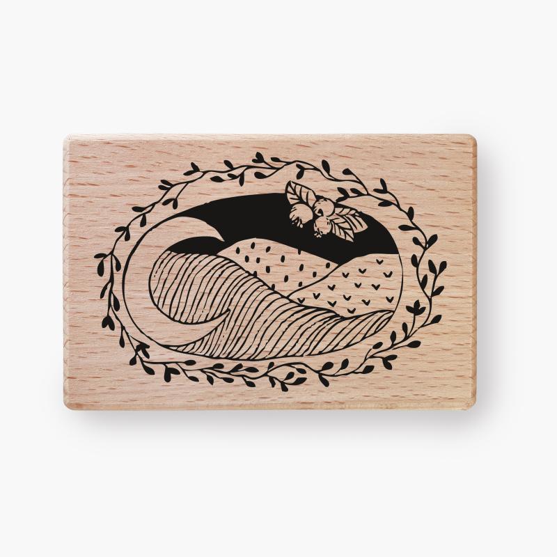 Stempel - Landschaft mit Mond