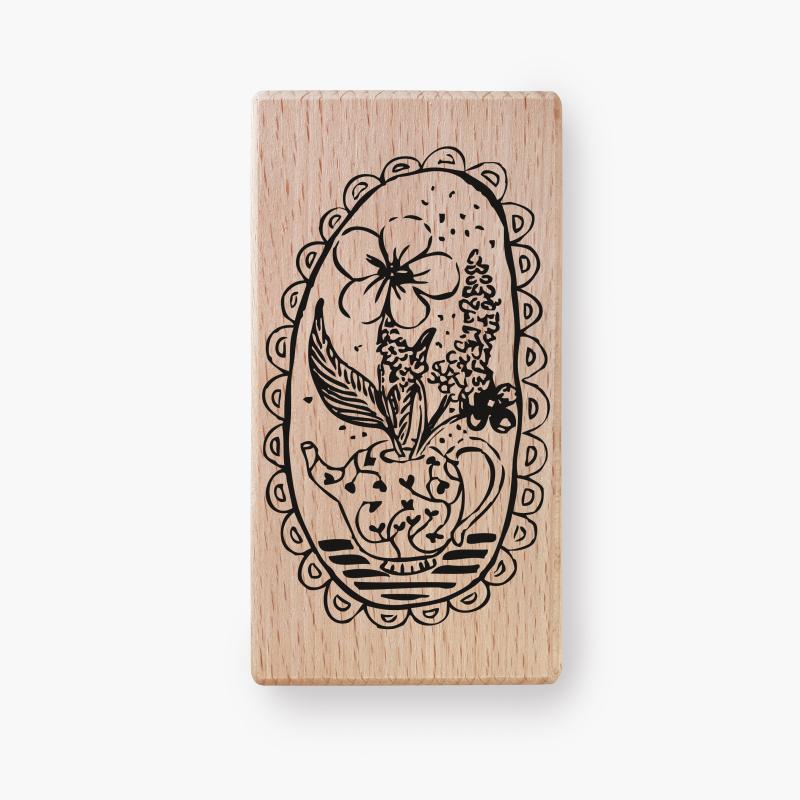 Stempel - Teekanne mit Blumen