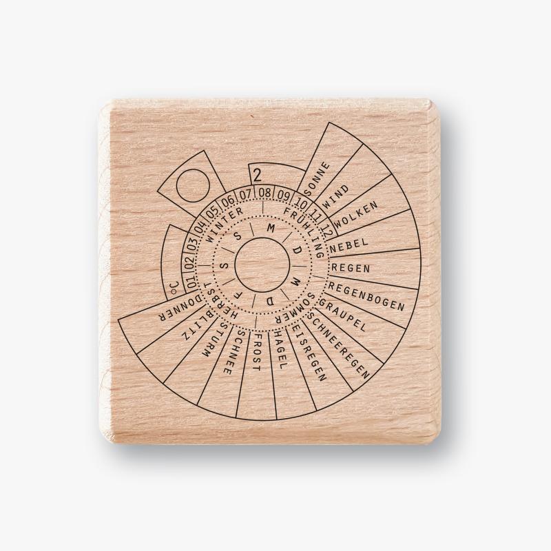 Rubber stamp - Perpetual weather calendar, german version