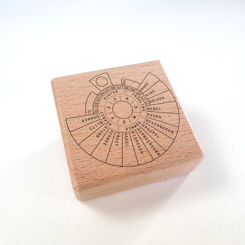 Preview: Rubber stamp - Perpetual weather calendar, german version