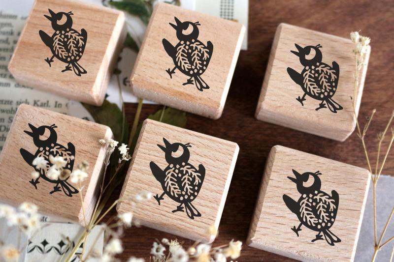 rubber stamp_bird with pattern