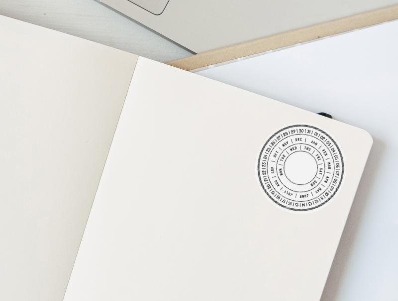 Preview: Sticker - Perpetual calendar circles, 50 pieces, english