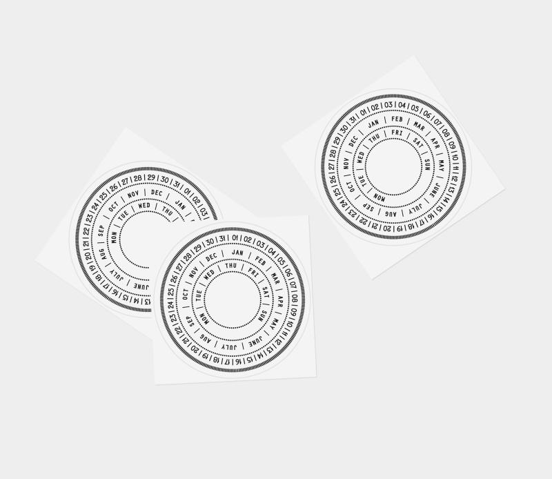 Preview: Sticker - Perpetual calendar circles, 50 pieces, english