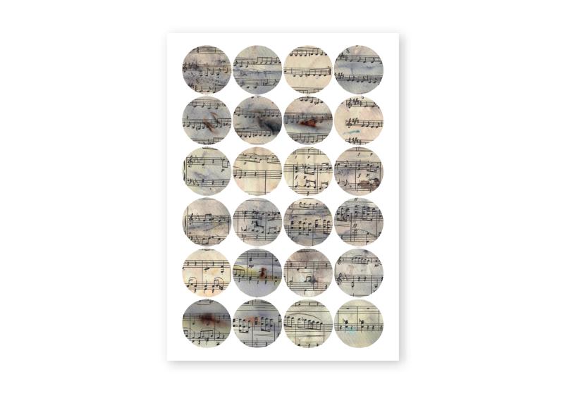Stickers - Vintage music notes no.1