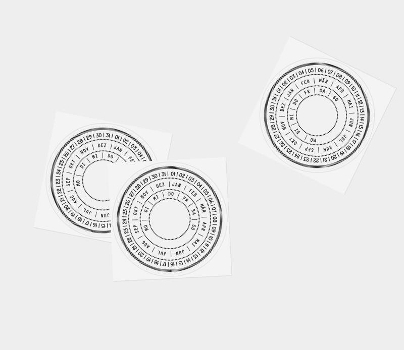 Preview: Sticker - Perpetual calendar circles, 50 pieces, german