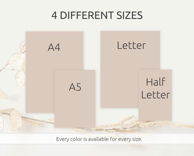 Digitales Papier Set - Warme Töne mit verschiedenen Rastern auf A4, A5, Letter, Half Letter