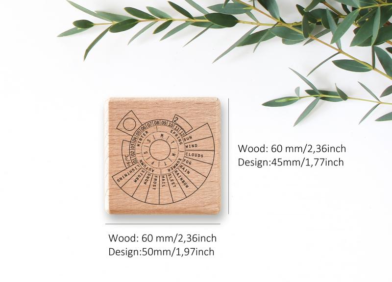 rubber stamp weather calendar for every day for journal and bujo and planner