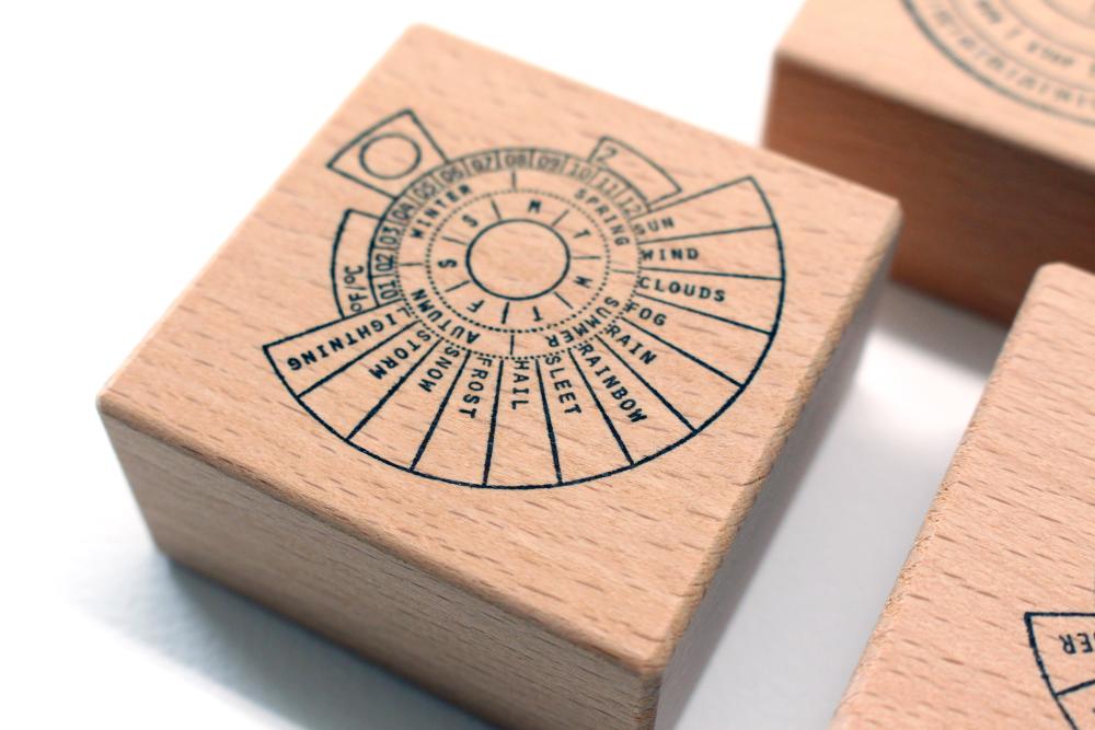 rubber stamp perpetual weather calendar for journals and planner