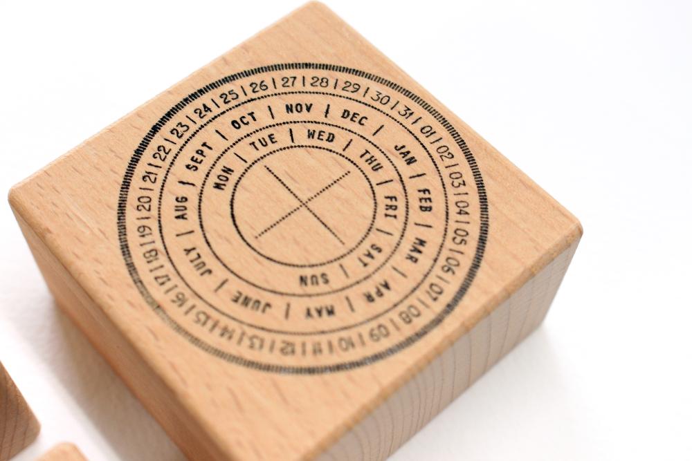 rubber stamp calendar for planner, journaling and invitations